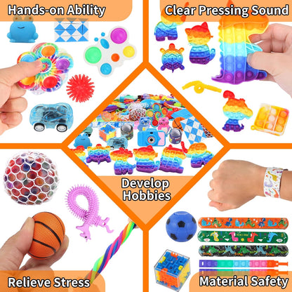 BILLFULL 1000 Pcs Party Favors for Kids, Fidget Toys Bulk, Birthday Gift Toys, Fidgets Stocking Stuffers, Treasure Box Party, Goodie Bag Carnival Prizes, Pinata Filler Stuffers Classroom