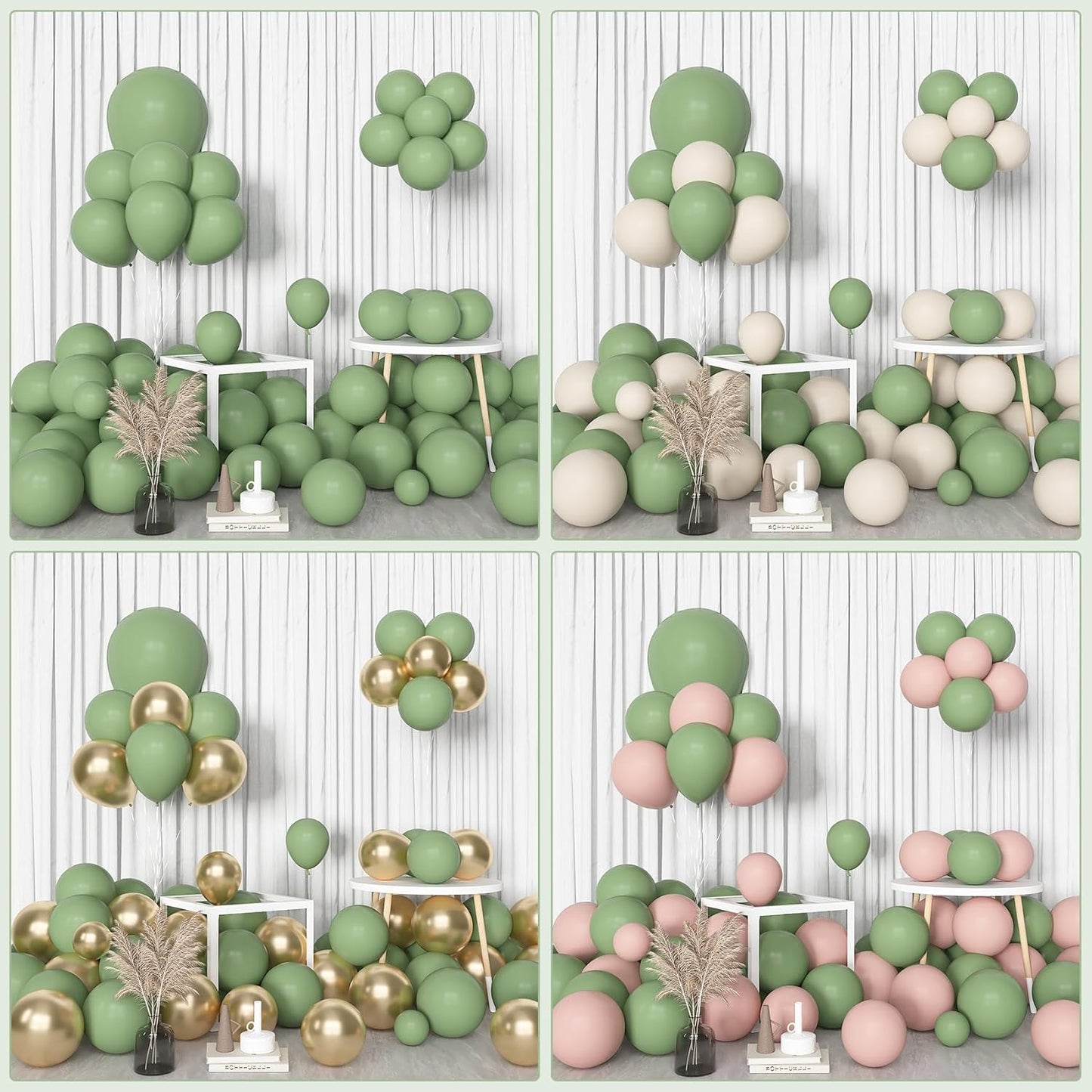 Amandir 153pcs White Sand Balloons Arch Garland Kit Different Sizes 18 12 10 5 Inch Cream Beige Sand White Latex Balloon for Birthday Boho Neutral Baby Shower Wedding Anniversary Party Decorations