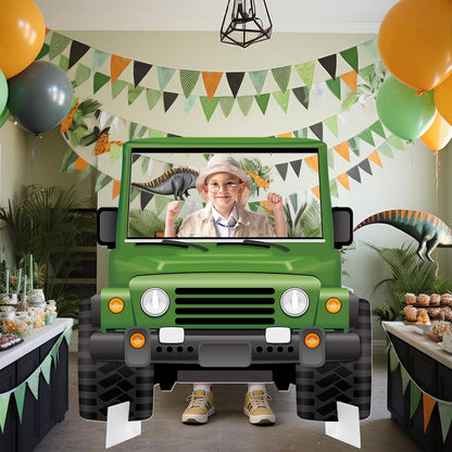 35x31 Inch Foam Jungle Safari Photo Prop Jungle Adventure Party Decorations Safari Trunk Stand-up Photo Booth Frame Wild Animal Party Supplies for Zoo Adventure Theme Birthday Baby Shower Supplies