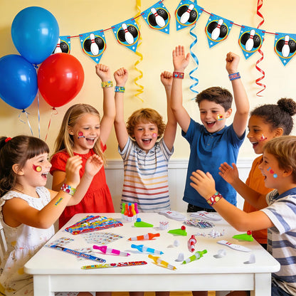 Vanblue 122 Pcs Bowling Party Favors Set Gift Birthday Decorations for Kids Classroom Rewards Mini Bowling Game Toy Set, Ballpoint Pen Goodie Bag Fillers and School Prizes