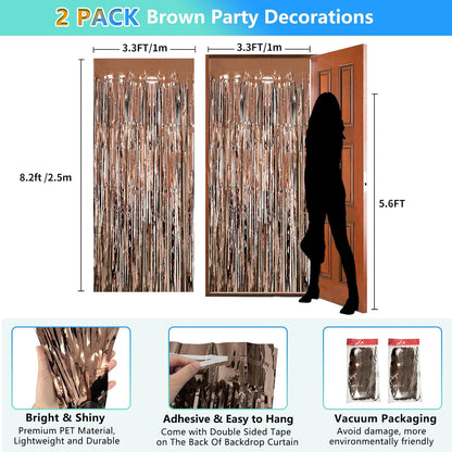 2 Pack Foil Curtain Backdrop Curtains Silver Tinsel Door Streamers Birthday Party Decorations Photo Booth Props for Disco Party Graduation Wedding Baby Shower Bachelorette Christmas Gender Reveal