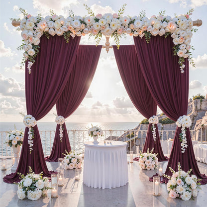 10 ft x 10 ft Wrinkle Free White Backdrop Curtains for Wedding Parties, Polyester Photography Backdrop Drapes for Birthday Parties Stage Backdrop Stand, 2 Panels 5x10FT Background Curtains