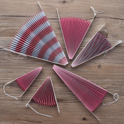 ONUPGO Red Paper Fans Hanging Paper Fans Flower Set, 12PCS Mexican Fiesta Kids Party Decorations Hanging Banner for Wedding Birthday Engagement Bridal Shower Baby Shower Event Holiday Celebration