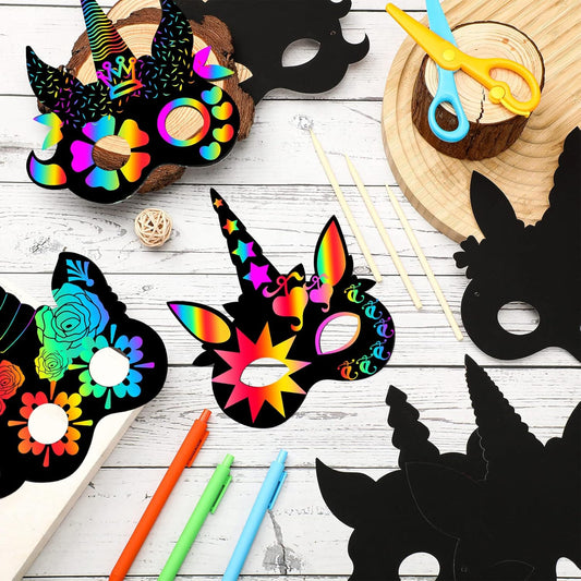 48 Pcs Unicorn Scratch Cards for Kids 12 Styles Rainbow Christmas Scratch Crafts Unicorn Party Favors Gifts for DIY Crafts Home Decoration Art Project Games