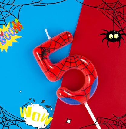 PHD CAKE 2.76 Inch Number 3 Spider Birthday Candles, Spider Cartoon Themed Number Candles, Cake Number Candles, Party Celebration