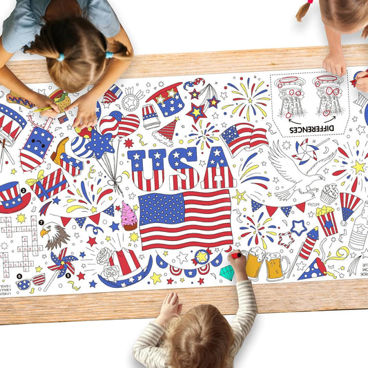 Gatherfun Hello Summer coloring tablecloths, 31.5 x 72 Inch Beach Party Coloring Banner, Paper Table Cover for Summer School Party Supplies, Special Events Decoration, beach Party Decorations