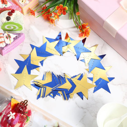 Patelai Glitter Star Garland Banner 2026 Graduation Decor 130 Feet Star Hanging Banner Twinkle Backdrop for Party Birthday Classroom Wedding Supplies(Gold)