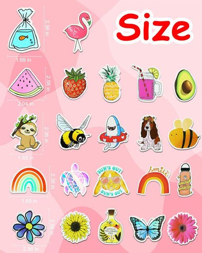 200Pcs Water Bottle Stickers for Kids, Cute Stickers for Water Bottles, Vinyl Waterproof Aesthetic Laptop Sticker Pack Classroom Prizes Skateboard for Kids Teens Girls Students (Cute-200pcs)