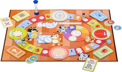 Bluey Scavenger Hunt Board Game, Cooperative Play with 4 Exclusive Mini-Figures, Indoor Games for Kids Ages 5+, Fun Toy Token Collecting Game