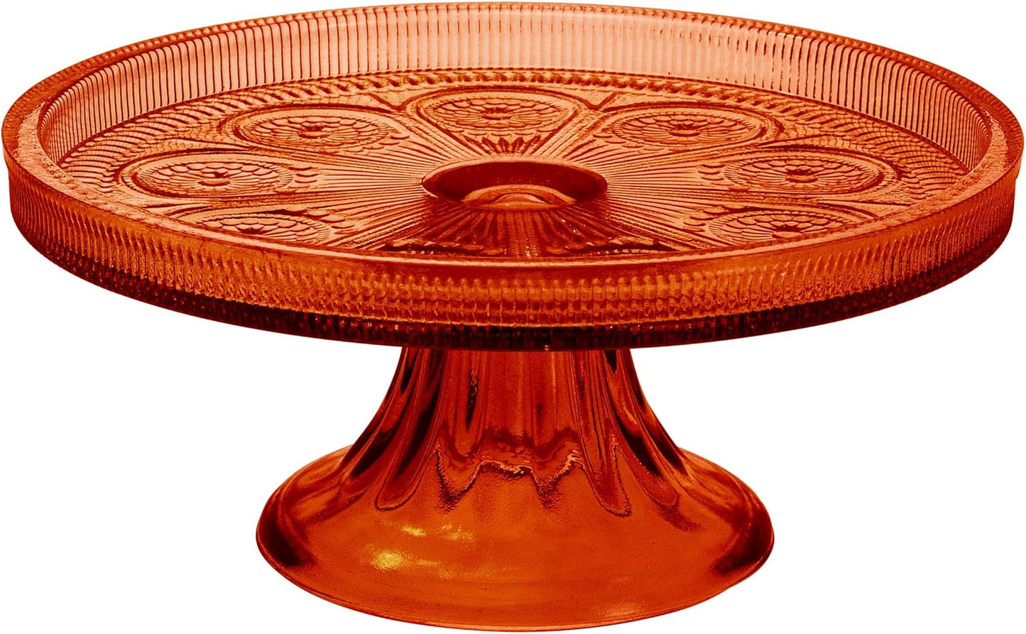 Boston International Vintage-Inspired Glass Cake Stand Round Pedestal for Desserts Cupcakes & Pie, 8.25" x 3.5", Clear Codi