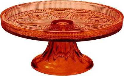 Boston International Vintage-Inspired Glass Cake Stand Round Pedestal for Desserts Cupcakes & Pie, 8.25" x 3.5", Clear Codi