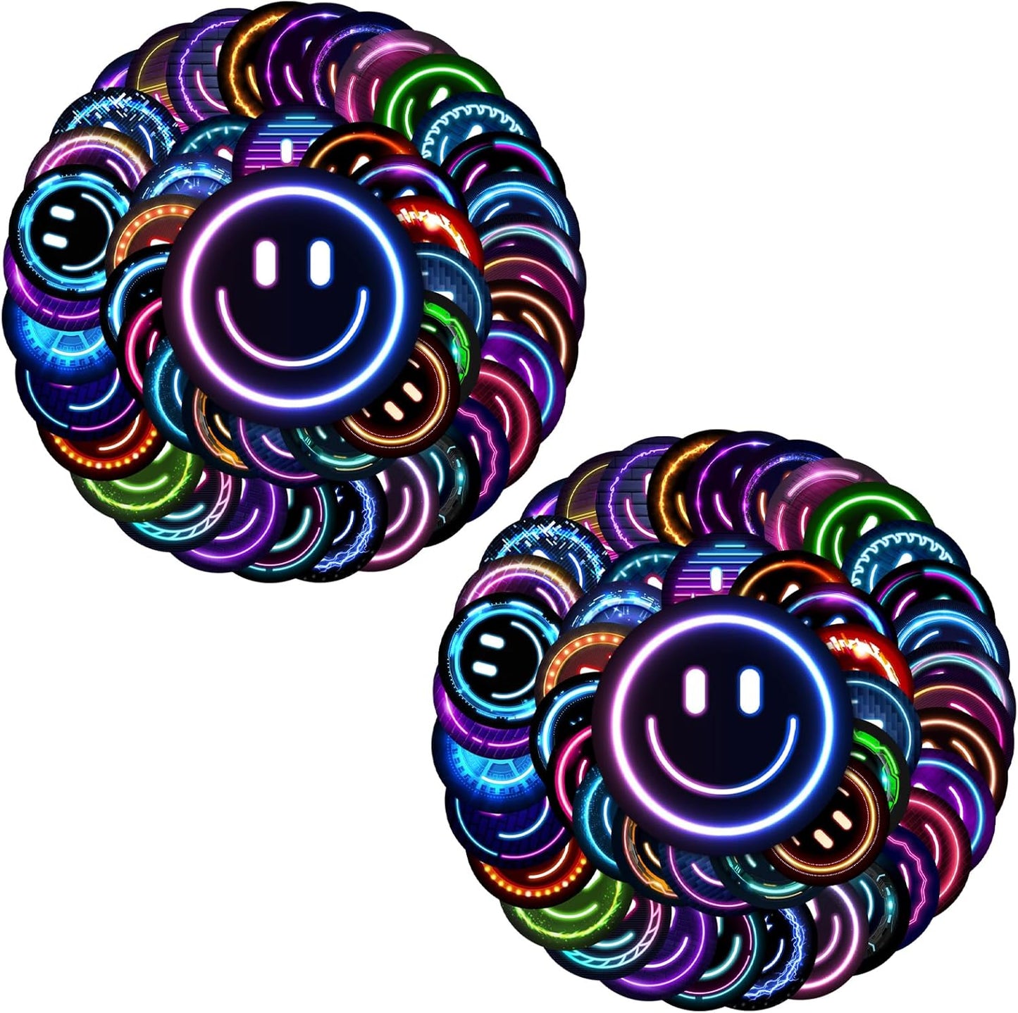 50PCS Smiling Stickers, Cute Water Bottle Stickers for Kids, for Teaching Rewards, Notebooks, Stationery, Luggage, Cartoon PVC Happy Stickers