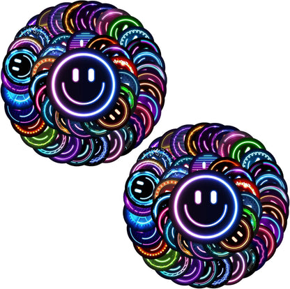 50PCS Smiling Stickers, Cute Water Bottle Stickers for Kids, for Teaching Rewards, Notebooks, Stationery, Luggage, Cartoon PVC Happy Stickers