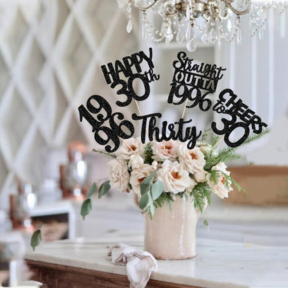 15 PCS 50th Birthday Centerpiece Sticks Fifty Happy 50th Straight Outta 1976 Table Flower Centerpieces Sticks Cheers to 50 Floral Decorations for 50th Birthday Party Centerpieces Supplies Black