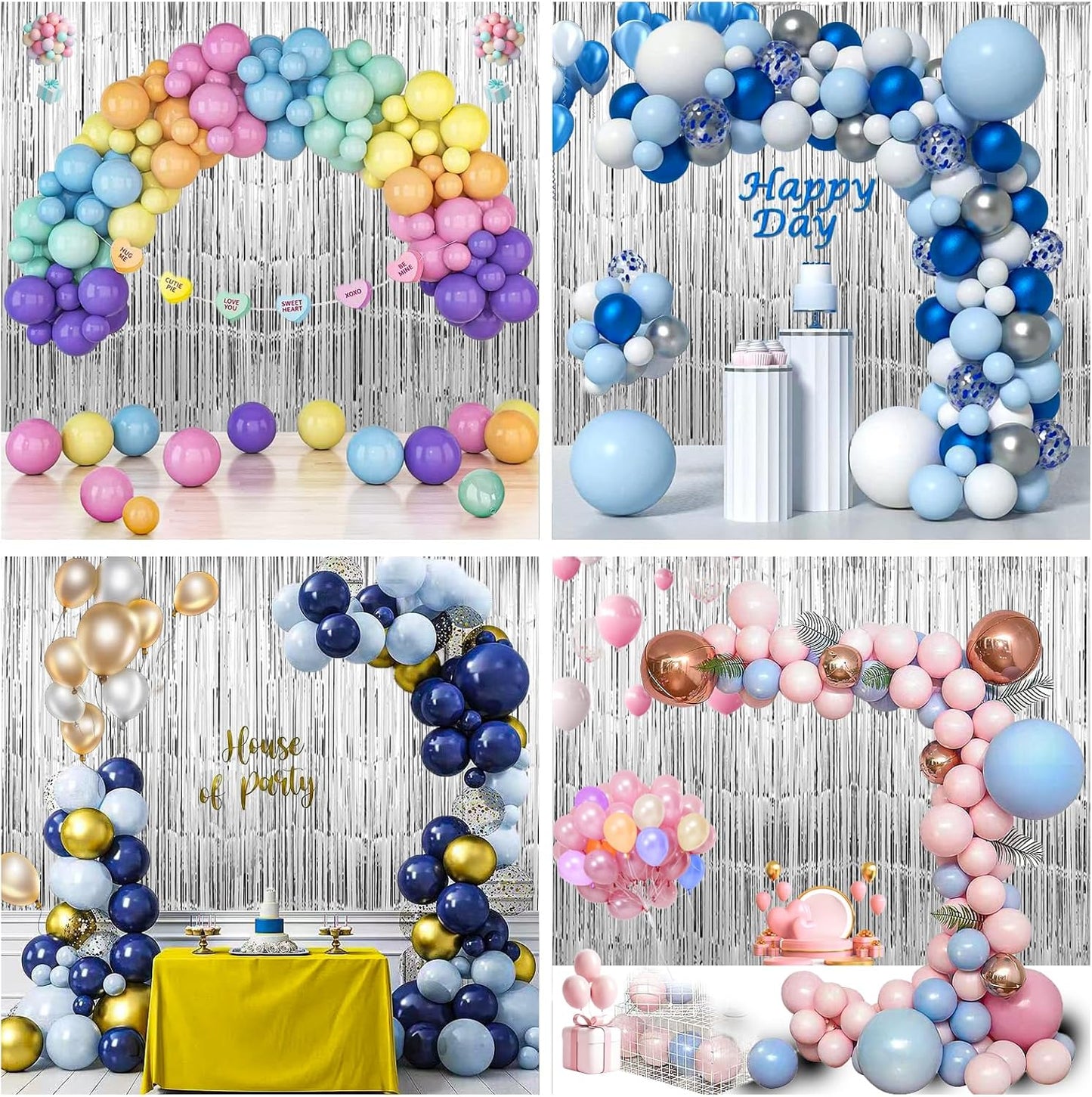 Birthday Party Decorations: 3 Pack 3.3 x 9.9 ft Gold Foil Fringe Curtains Party Supplies, Tinsel Curtain Backdrop for Parties/Birthday/Photo Booth