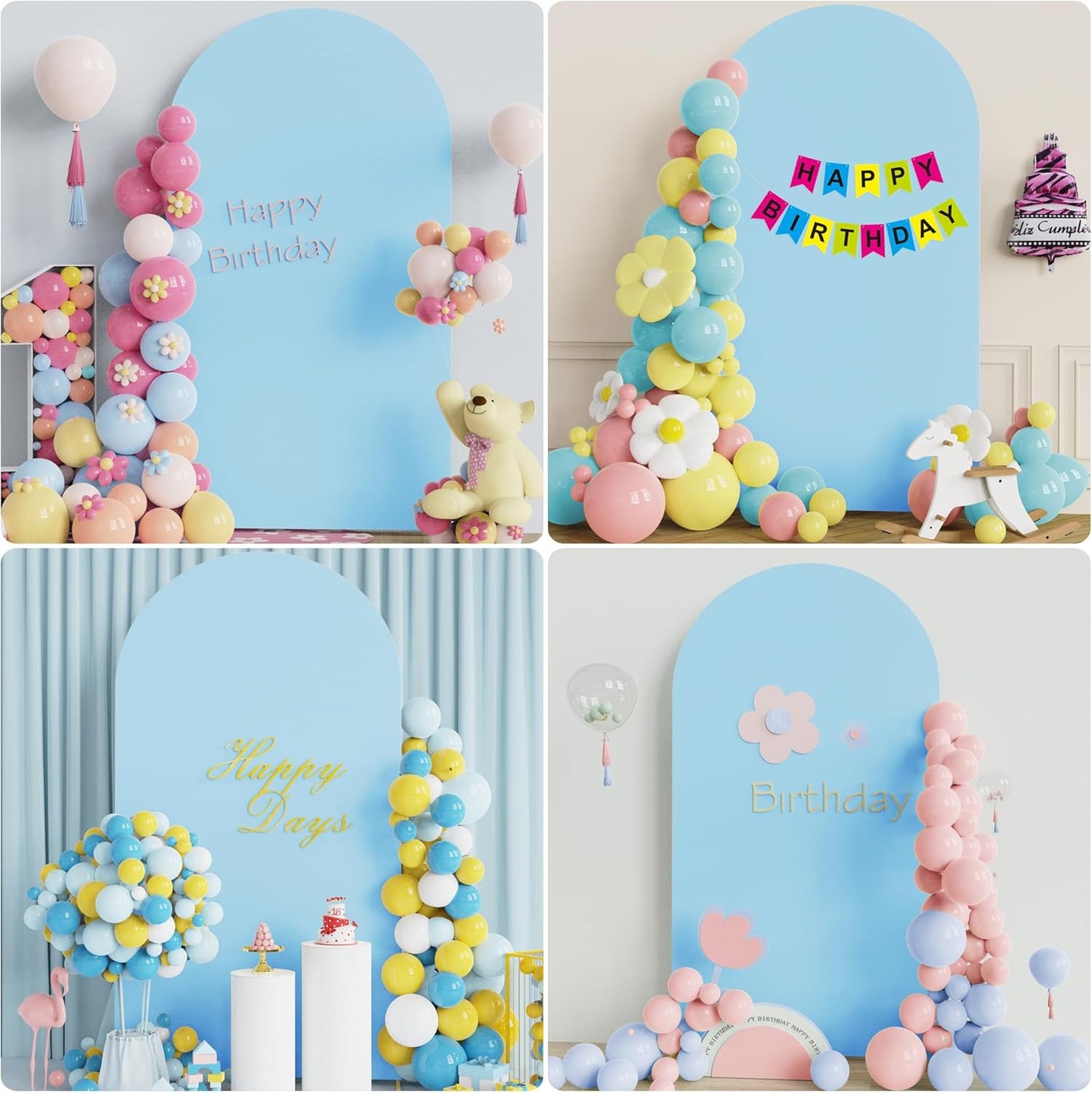 Wokceer 7.2 FT Wedding Arch Backdrop Stand and White Arch Cover, Metal Arch Stand with Arch Stand Cover for Birthday Party Wedding Ceremony Bridal Baby Shower Event Decor