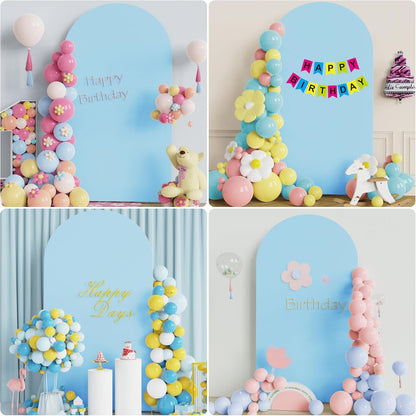 Wokceer 7.2 FT Wedding Arch Backdrop Stand and White Arch Cover, Metal Arch Stand with Arch Stand Cover for Birthday Party Wedding Ceremony Bridal Baby Shower Event Decor