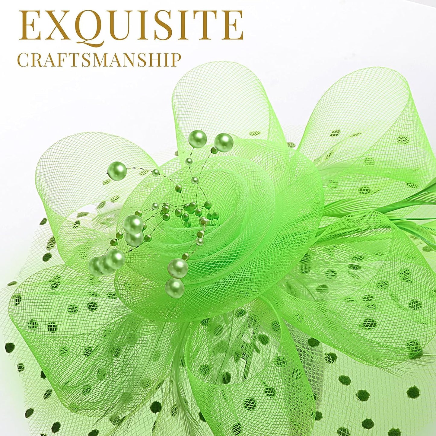 DRESHOW Fascinators Hat Flower Mesh Ribbons Feathers on a Headband and a Clip Tea Party Headwear for Girls and Women - Colors A