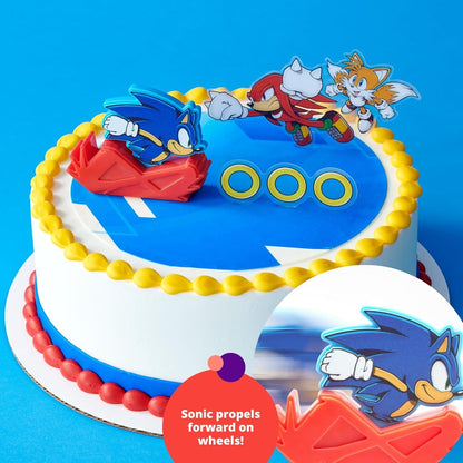 DecoPac Sonic the Hedgehog Rings, Cupcake Decorations Featuring Sonic, Tails, and Shadow - 24 Pack