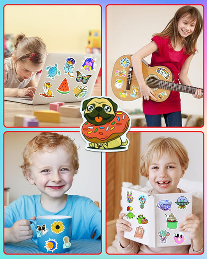 200Pcs Water Bottle Stickers for Kids, Cute Stickers for Water Bottles, Vinyl Waterproof Aesthetic Laptop Sticker Pack Classroom Prizes Skateboard for Kids Teens Girls Students (Cute-200pcs)