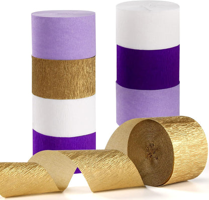 Navy-Blue White- Silver Crepe Paper Streamers - 9 Rolls Royal Blue Graduation 2025 Men Boy Birthday Party Decorations Streamer Wedding Bridal Shower Paper Garland Fathers Day Decor Panduola