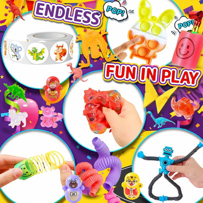 212-Pack Assorted Party Favors Gift Toy Set for Boys Girls, Novelty Items for Events, Prize Drawings, Carnival Favors, Surprise Bag Fillers, Celebration Supplies Class Gift for 3 Years and Above
