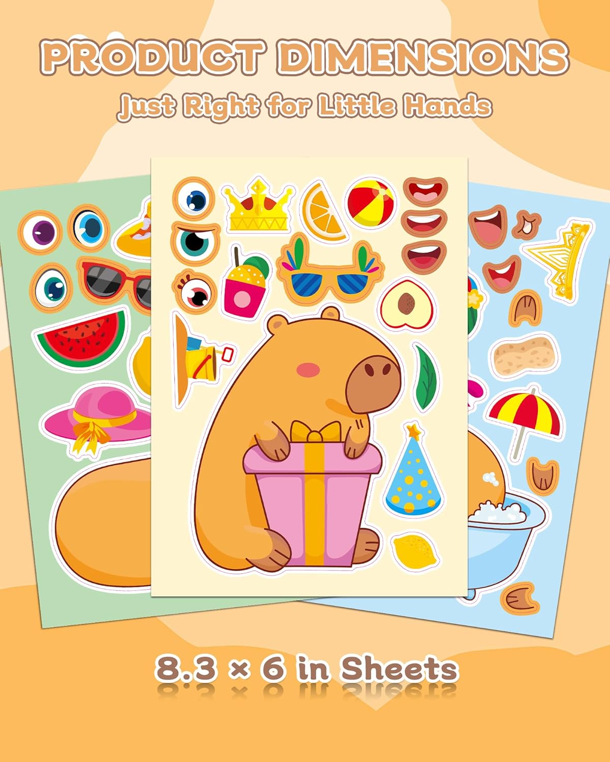Aowplc 36 Pcs Make-A-Face Sticker Sheets Kids Party Favors Mix and Match Stickers with Dinosaurs, Mermaids, Unicorns, Horses, Farm & Sea Animals for Parties, Birthdays, Classroom Activities & Crafts