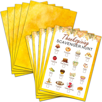 Thanksgiving Scavenger Treasure Hunt Game- Fall Pumpkin Party Games Cards, Autumn Activities for Adults, Thanksgiving Party Supplies Decorations(30 Pack)-02