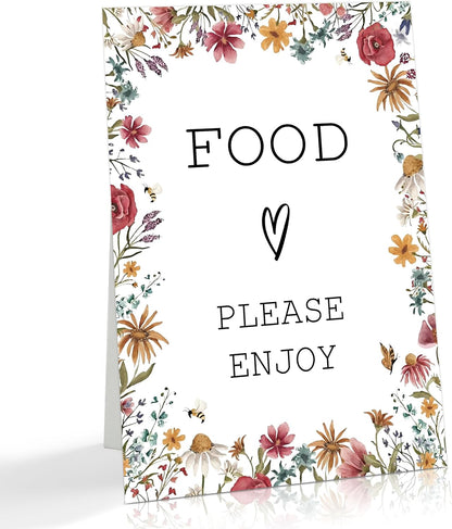 Wild Flower Audio Guest Book Sign, Baby in Bloom Love is in Bloom Decorations, Bridal Shower Baby Shower Wedding Signs for Reception, Floral Party Table Decor, 8 x 11 Inch