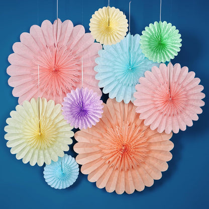 Easy Joy Paper Leaves Decorations for Wall Paper Fans Classroom Decoration Leaves Backdrop Decor Wall Decor,Set of 9