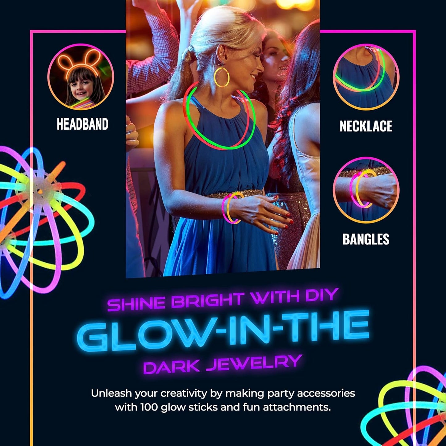 248 PCS Glow Sticks Halloween Party Pack - 100 Pcs 8 Inch Glow sticks, 6 Pcs Glow Sticks Wands – Create Glow In The Dark Necklaces, Bracelets. Neon Light Sticks Decoration For Parties Favors Glow