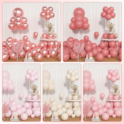 Amandir 153pcs Pink Purple Balloon Garland Arch Kit, Different Sizes 18 12 10 5 inch Pink Purple Red Latex Metallic Confetti Purple Balloons for Girl Women Birthday Bridal Baby Shower Party Decoration