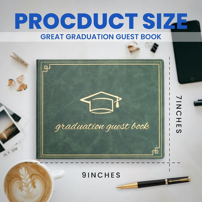 2026 Graduation Guest Book - Elegant 7x9 Inch White, Graduation Memory Book 2026 with Premium 120 Pages, 2026 Graduation Guest Sign in Book for College Graduates (Classic Graduation Gift)