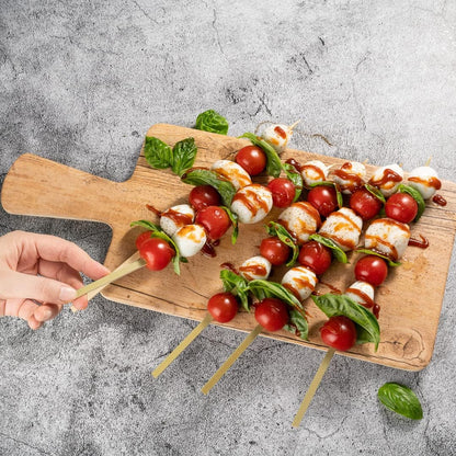 3.5 Inch Cocktail Picks, 100 Disposable Appetizer Skewers - Cylinder Top, Sturdy, Natural Bamboo Decorative Toothpicks, For Barbeques, Parties, Or Buffets