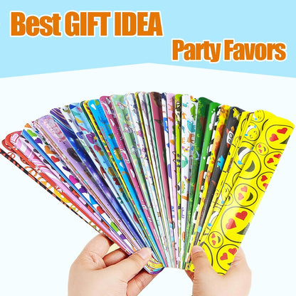 60 Pcs Slap Bracelets for Kids, Bulk Party Favors Wristbands with Animal, Friendship & Heart Designs, Classroom Prizes, Goodie Bag Fillers, Birthday Party Supplies, Carnival Rewards, Stocking Stuffers