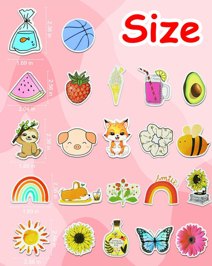200Pcs Water Bottle Stickers for Kids, Cute Stickers for Water Bottles, Vinyl Waterproof Aesthetic Laptop Sticker Pack Classroom Prizes Skateboard for Kids Teens Girls Students (Cute-200pcs)