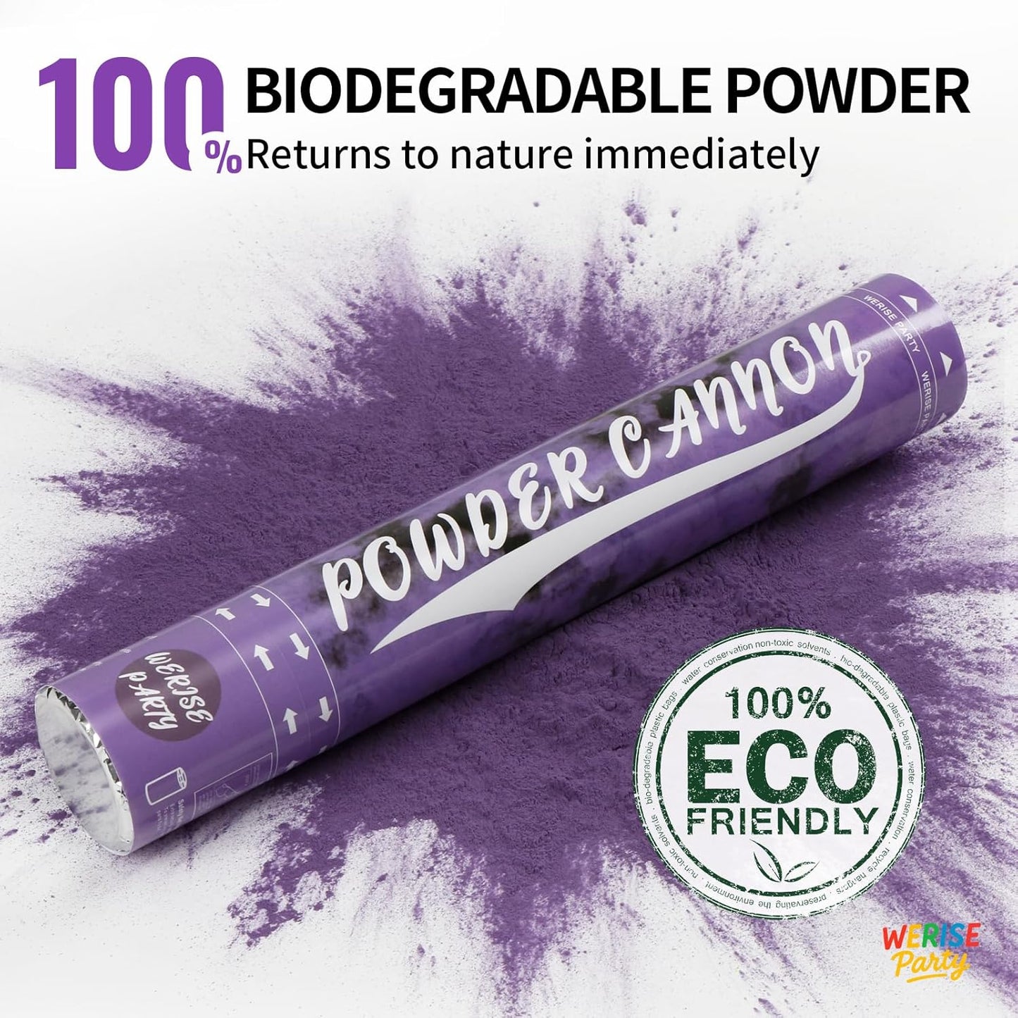Red Powder Cannon Poppers, WERISE Party Biodegradable Smoke Poppers Cannon 12 Inch Powder Poppers for Birthday Party Valentines Day and Graduation 2 Pack