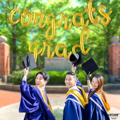 Graduation decorations 2026 | Rose Gold Congratulations Balloons - 16 Inch | Script Congrats Grad Balloons for Graduation Decorations Class of 2026 | Grad party decor, KatchOn