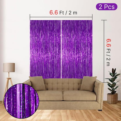 PartyWoo Silver Streamers 3pcs Tinsel Backdrop 8.2FT Metallic Tinsel Foil Fringe Streamer Curtains Party Photo Booth Backdrop for Graduation Baby Shower Bachelorette Wedding Disco Party Decorations