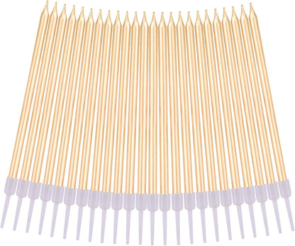 Pink Gold Long Thin Birthday Candles, Cake Candles, Birthday Parties, Wedding Decorations, Party Candles