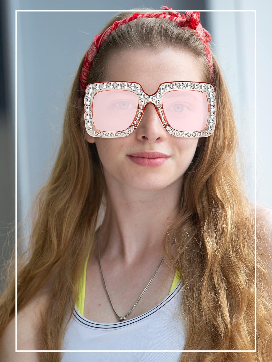 Flutesan 12 Pairs Women Disco Sunglasses Crystal Oversized Sunglasses 70s Rhinestone Diamond Retro Glasses for Rave Festival