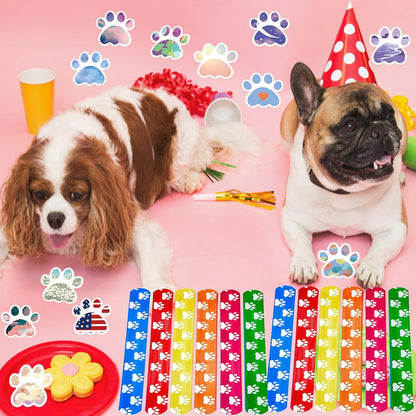 CZWXOXO 74Pcs Dinosaur Theme Party Favors Contain 24 Pcs Slap Bracelets 50Pcs Stickers, Dino Theme Birthday Party Decorations,Classroom Rewards Supplies.