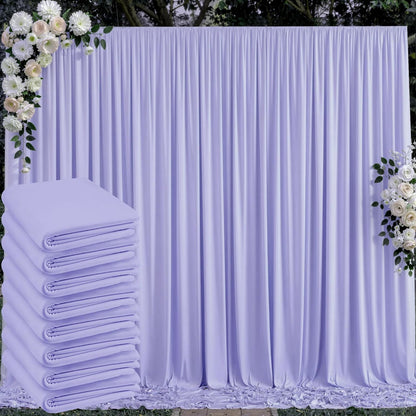 10 ft x 10 ft Wrinkle Free White Backdrop Curtains for Wedding Parties, Polyester Photography Backdrop Drapes for Birthday Parties Stage Backdrop Stand, 2 Panels 5x10FT Background Curtains