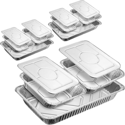 Disposable Chafing Dish Buffet Set Food Warming Trays - Buffet Set Trays Food Warmers for Parties & Events - Replacement Chafing Dishes for Catering (9 Serving Utensil Set)