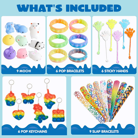 JOYIN 60 Pcs Party Favors for Kids, Fidget Toys Pack, Sensory Toy, Goodie Bags Fillers for Birthday Party, Prizes in Bulk for School, Pinata Stuffers, Classroom Prizes, Treasure Box Toys