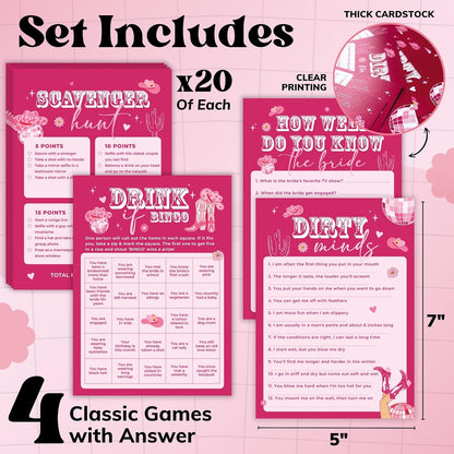 Stofinity Funny Bachelorette Party Games - Bachelorette Games For Parties Scavenger Hunt, Bach Game Bachelorette Bingo Card Games For Bridal Shower Game