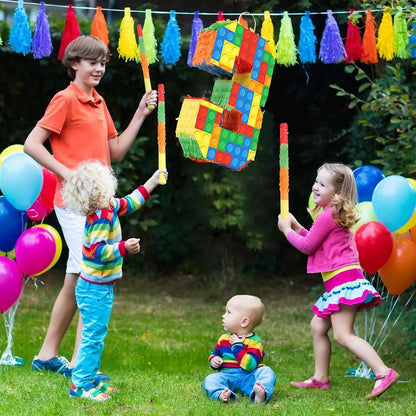 Hooqict Mexican Pinata with Blindfold and Bat Stick Party Pinata for Fiesta Carnival Cinco de Mayo Decorations Kids Adults Mexican Party Games Birthday Party Supplies