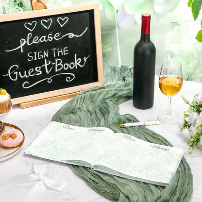 Panelee Wedding Guest Book with Pen Set Elegant Guest Sign in Books Bridal Shower Guestbook Beautiful Guest Book Wedding Reception Guestbook for Wedding (Flower, Blue)
