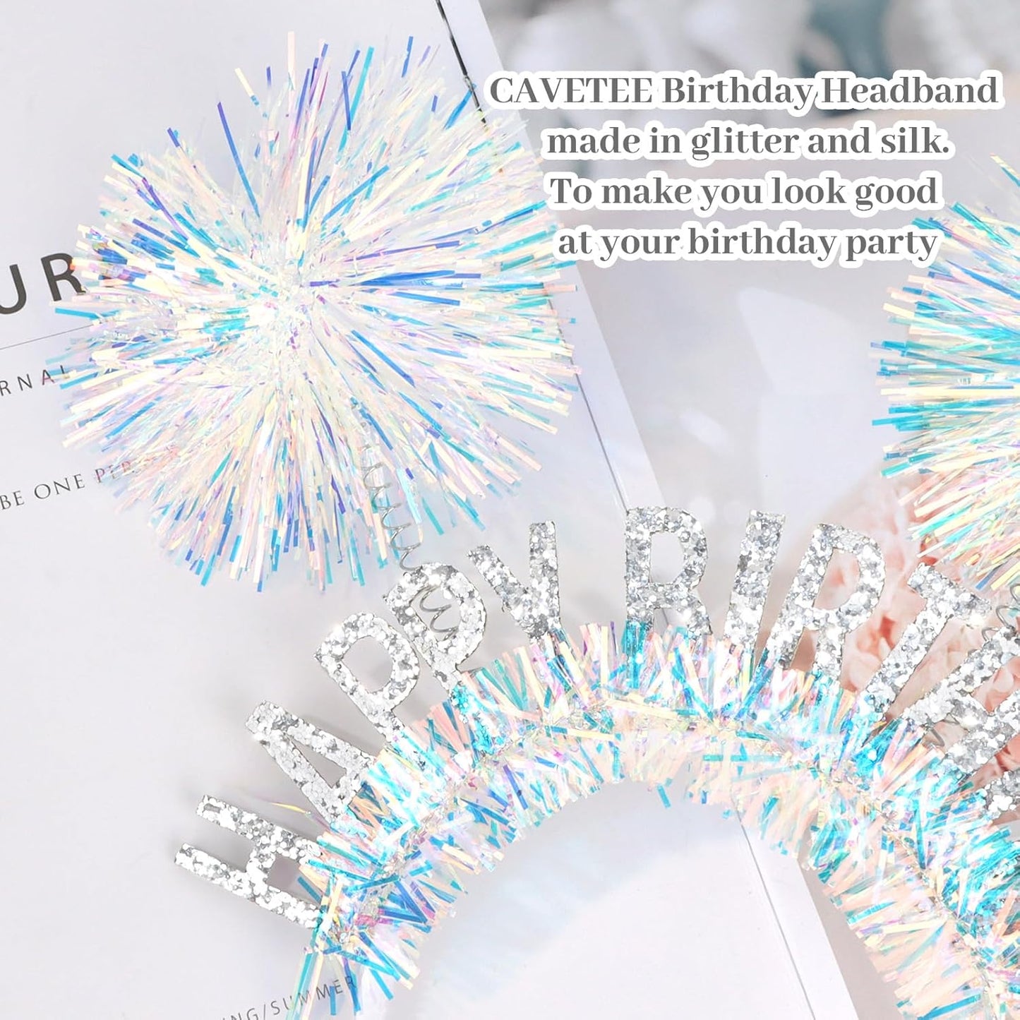 CAVETEE Happy Birthday Crown and Tiara for Women & Girls Party Decorations Gifts