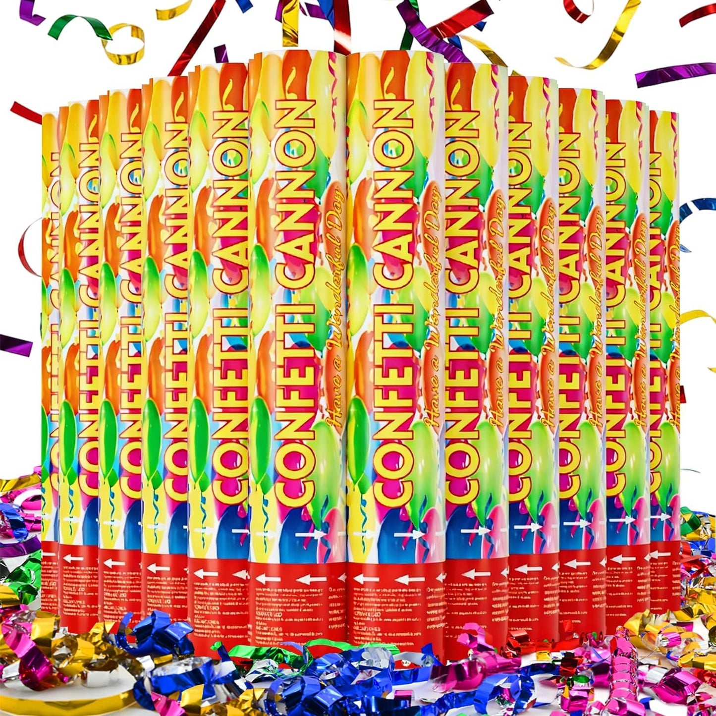 Confetti Cannon Gold Party Poppers 12 Pack Party Cannon Confetti Shooters for Celebrations Wedding Birthday Graduation Golden Foil 12 inch Confetti Poppers for Christmas New Year Eve Parties Supply